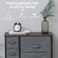 Dresser with 7 Drawers, Chest of Drawers with Metal Frame, Fabric Dresser for Living Room, Dark Grey