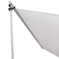 10x5ft Manual Retractable Awning, Patio Sun Shade Canopy Shelter with 5.6-9.2ft Support Pole, Water Resistant UV Protector, for Window, Door, Porch, Deck, White