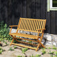 46.5" Foldable Wood Outdoor Bench with Backrest and Armrests for Outdoors, Patio, Porch, Park, Teak