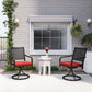 Patio Swivel Chairs with Cushion, Outdoor Swivel Rocker with Curved Armrests, Red