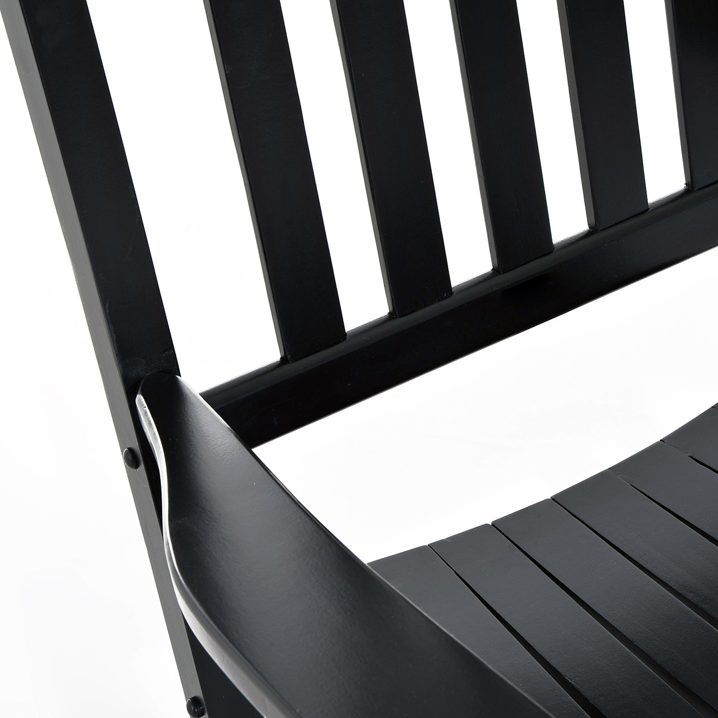 Wooden Porch Rocking Chair Outdoor Patio Rocker Garden Single Leisure Reclining Seat Armchair Black