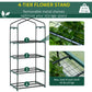 Portable Greenhouse Outdoor Hot House with 4 Tier Shelves, Steel Frame, PE Cover, 28" x 20" x 63" , White