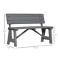 Wooden Garden Bench for Outdoor, 2-person Patio Bench, Loveseat Furniture for Lawn, Deck, Yard, Porch and Entryway, Grey