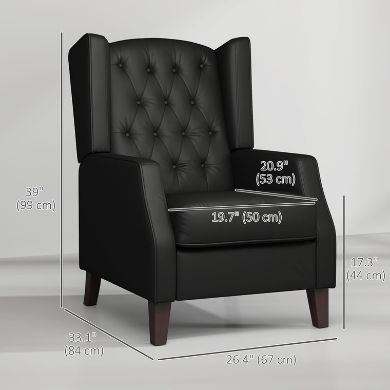Faux Leather Accent Armchair with Thick Padding