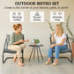Outdoor Bistro Set, 3 Piece Patio Furniture Set with 2 C Spring Chairs and Round Table for Balcony, Light Grey