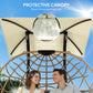 Double Wicker Egg Swing Chair with Canopy, Foldable Hanging Egg Chair with Stand Cushion Headrest, Beige