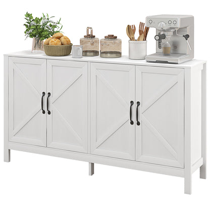 Barn Door Sideboard TV Stand for 65" TV - White