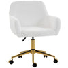 Faux Fur Vanity Office Chair - Cream White