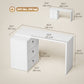 L Shaped Computer Desk Home Office Desk with 3 Drawers White Wood Grain