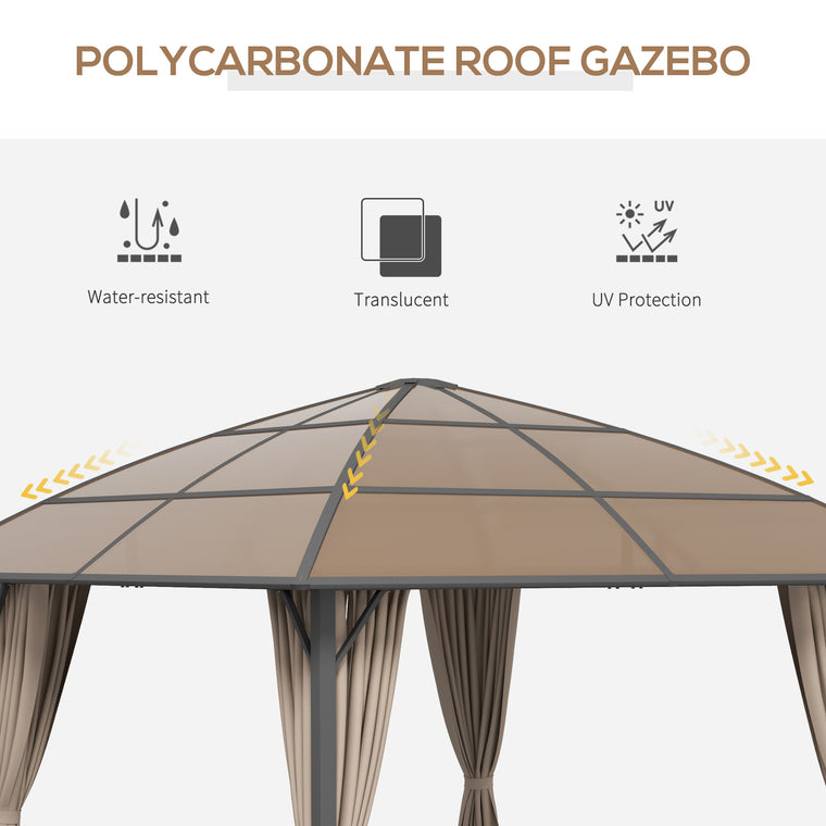 10' x 10' Khaki Gazebo with UV60+ Polycarbonate Roof