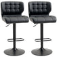 Swivel PU Leather Barstools Set of 2 Adjustable Bar Stools with Footrest Back for Kitchen Counter Dining Room Black