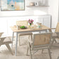 47" x 30" Dining Table, Farmhouse Dining Room Table with Pine Wood Frame, Space Saving Kitchen Table, Natural