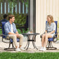 Patio Dining Chairs Set of 2, 360° Swivel Rocking Outdoor Chairs with Armrests, Breathable Mesh, Navy Blue