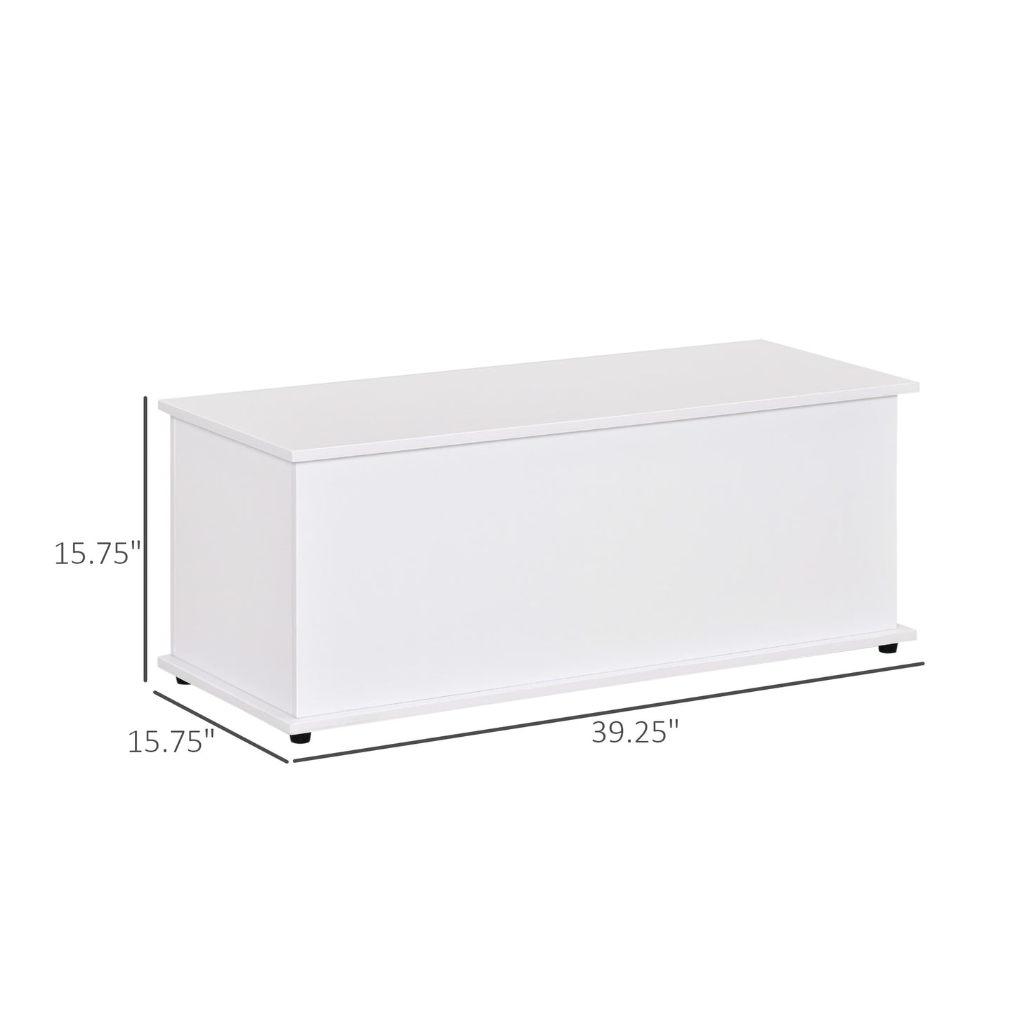 39.5" Storage Chest with 2 Safety Hinges, Storage Box Organizer with Flip-Top Lid, Entryway Storage Bench, White