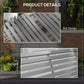 Outdoor Bench Patio Bench, Aluminum Lightweight Park Bench with Slatted Seat for Lawn, Park, Deck, Grey