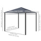 Polycarbonate Hardtop Gazebo Canopy, Outdoor Patio Gazebo with Aluminum Frame & Curtains, Dark Grey