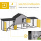 Large Rabbit Hutch Wood Bunny Cage Outdoor Guinea Pig House with Double Runs Slide Out Tray Ramps
