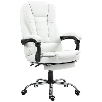 Executive Office Chair with Footrest - White