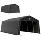 Portable Garage, Heavy Duty Carport Canopy with Ventilation Windows and Large Roll-up Door, Dark Grey - 12' x 20'