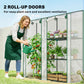 Mini Greenhouse, Portable Greenhouse with 3 Shelves, 2 Roll-up Doors, 56.3" x 17.7" x 59.4", Clear