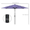 10.7FT Patio Umbrella with 8 Ribs, Crank, Push Button Tilt, Air Vents, for Backyard, Deck and Lawn, Purple