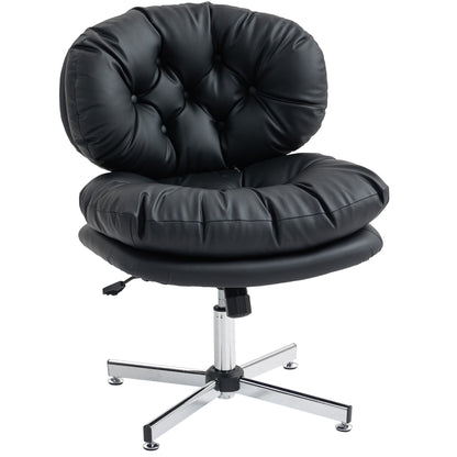 Armless Office Chair with Adjustable Height - Black