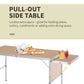 4ft Picnic Table with Slide Shelf Outdoor Portable Aluminum Folding Table 2 Adjustable Height