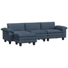 Sectional Sofa, L Shaped Couch with Deep Seat, Movable Ottoman and Pillow-top Armrests