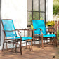 Outdoor Glider Chair with Table, 2-Seat Patio Glider Loveseat with Breathable Mesh Fabric, Blue