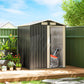 5ft x 4ft Garden Metal Storage Shed, Tool Storage Shed with Top Vents, Sliding Door, Sloped Roof and Foundation Kit for Garden, Patio, Lawn, Dark Grey