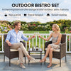 3-Piece Wicker Bistro Set with 2-Tier Glass Top Table