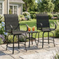 Outdoor Bar Stools Set of 2, 360° Swivel Bar Height Chairs, 26.8" x 29.5" x 48.4", Black