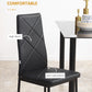Dining Chairs Set of 4, Modern Accent Chair with High Back, Upholstery Faux Leather and Steel Legs for Living Room, Kitchen, Black