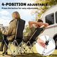 Set of 2 Reclining Camping Chair with Foot Rest, Folding Camping Chair w/ Headrest, Cup Holder, Storage Bag, Black