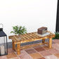 Outdoor Garden Bench, Backless Patio Fir Wood Stool, Armless Loveseat, 43.25" x 15" x 13.75", Carbonized