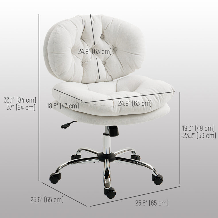 Armless Office Chair with Adjustable Height