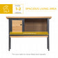 Rabbit Hutch, Wooden Bunny Cage Indoor Outdoor Bunny Hutch with Tray and Openable Water-Resistant Roof, Yellow