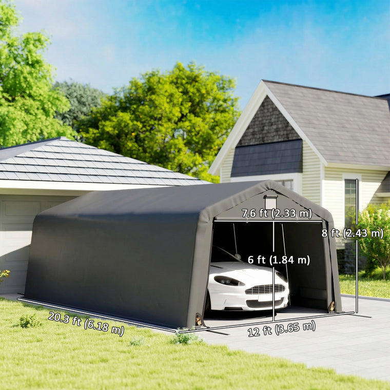 Heavy Duty Portable Carport with Ventilation Windows