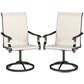 Outdoor Swivel Dining Chairs Set of 2, High Back Swivel Chairs with All Weather Mesh for Deck, Backyard, Poolside, White