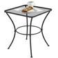 Square Garden Metal Bistro Table Outdoor Patio Coffee Side Desk 23.6" x 23.6" x 27.6" Black