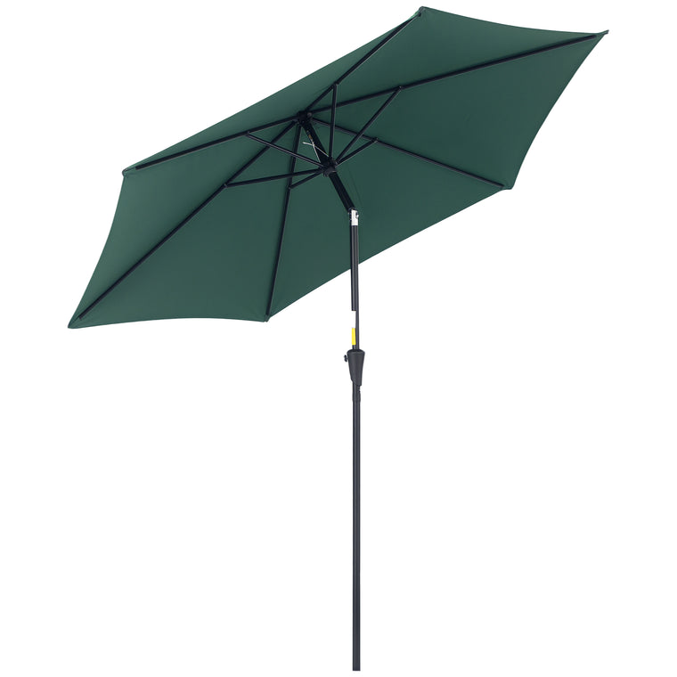 8.5FT Green Round Garden Parasol with 6 Ribs & Crank Handle