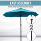 15ft Double-sided Patio Umbrella with Twin Canopy, Extra Large Outdoor Parasol with Crank for Pool, Deck, Market, Sky Blue