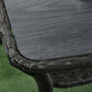 Outdoor Patio PE Rattan Coffee Table with Storage Shelf, Wicker Side Table with Glass Top, Black