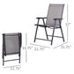 Outdoor Dining Chairs Set of 2, Folding Patio Dining Set with Texteline and Steel Frame for Park Convenient Seat
