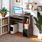 Computer Desk with Sliding Keyboard Tray Storage Drawer Shelf Home Office Workstation Grey