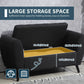 Upholstered Storage Bench with Arms, Modern Ottoman Bench for Bedroom, Entryway, and Living Room, Black