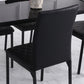 Modern Dining Chairs Set of 4, Upholstered Faux Leather Kitchen Chairs with Rhombic Tufting and Metal Legs for Living Room, Black