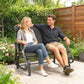 Garden Double Gliding Chair, Patio Glider Armchair for Outdoor, Backyard Mesh Seat and Backrest, Steel Frame Black