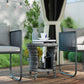 18" Wicker Outdoor Coffee Table, PE Rattan Patio Side Table with 2-Tier Storage, Composite Wood Top, Grey