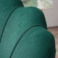 Modern Accent Chair, Velvet-Touch Fabric Leisure Club Chair with Gold Metal Legs for Bedroom, Dark Green